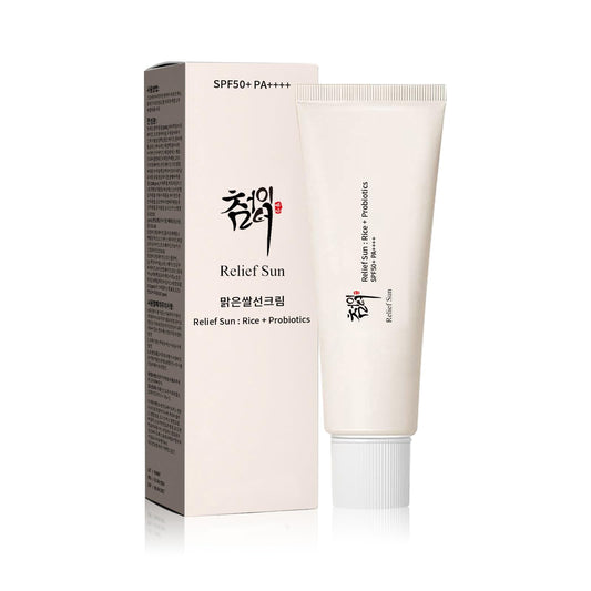 Relief Sun Organic Korean sunscreen SPF50+, PA++++ Riceand Probiotics | Korean Skin Care RELIEF SUNUS supplements