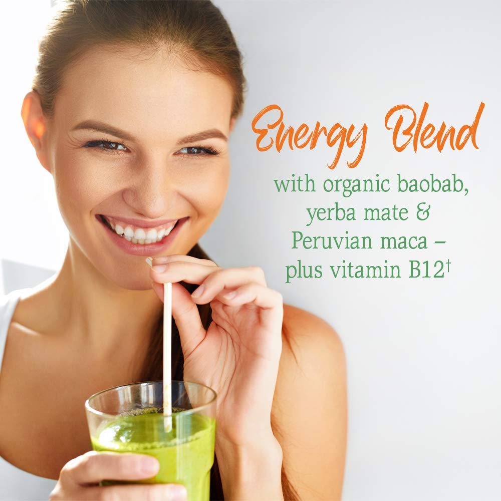 Garden of Life Raw Organic Perfect Food Energizer Juiced Green Superfood Powder - Yerba Mate Pomegranate, 30 Servings, Green Superfood Powder & Probiotics, Gluten Free Whole Food Greens Supplements Garden of Life Au supplements