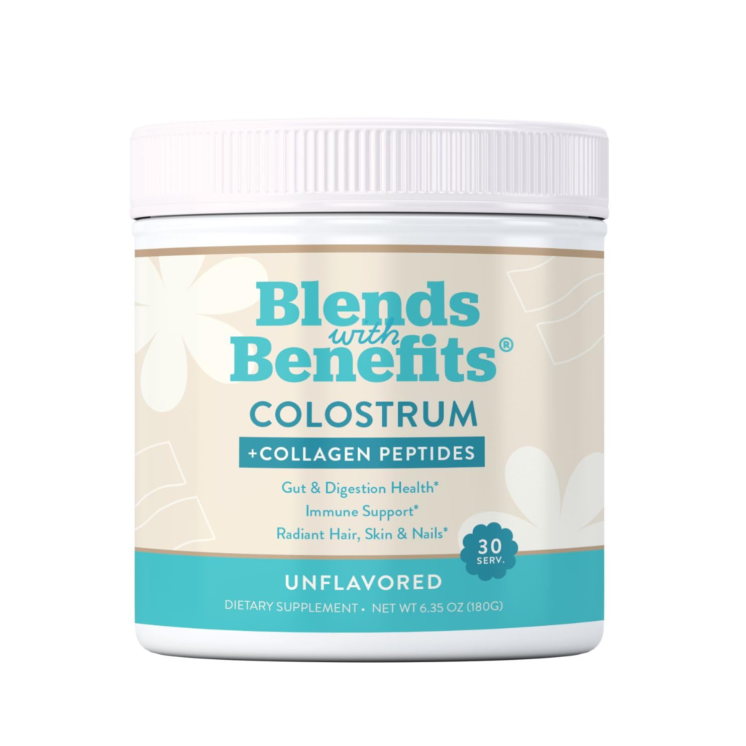 360 Nutrition Blends with Benefits Bovine Colostrum + Collagen Peptides Powder for Gut Health, Hair & Skin Beauty, Immune Support | Grass-Fed, No Added Sugar, Unflavored 6 oz 360 Nutrition Au supplements