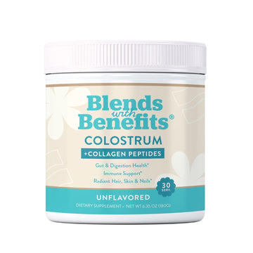360 Nutrition Blends with Benefits Bovine Colostrum + Collagen Peptides Powder for Gut Health, Hair & Skin Beauty, Immune Support | Grass-Fed, No Added Sugar, Unflavored 6 oz 360 Nutrition Au supplements