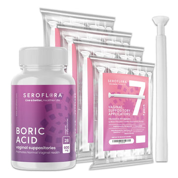 SEROVERA Seroflora Boric Acid Vaginal Suppositories 600 mg + Suppository Applicators Bundle SEROVERA Au supplements