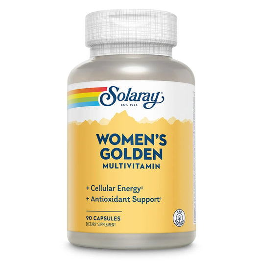SOLARAY Women's Golden Multivitamin Supplement - Daily Wellness Vitamins for Women, Nutrient Rich, Cellular Energy Support Caps, Complex with Vitamins A, C, D, & E, Biotin, Calcium & More- 90 Capsules SOLARAYAU supplements