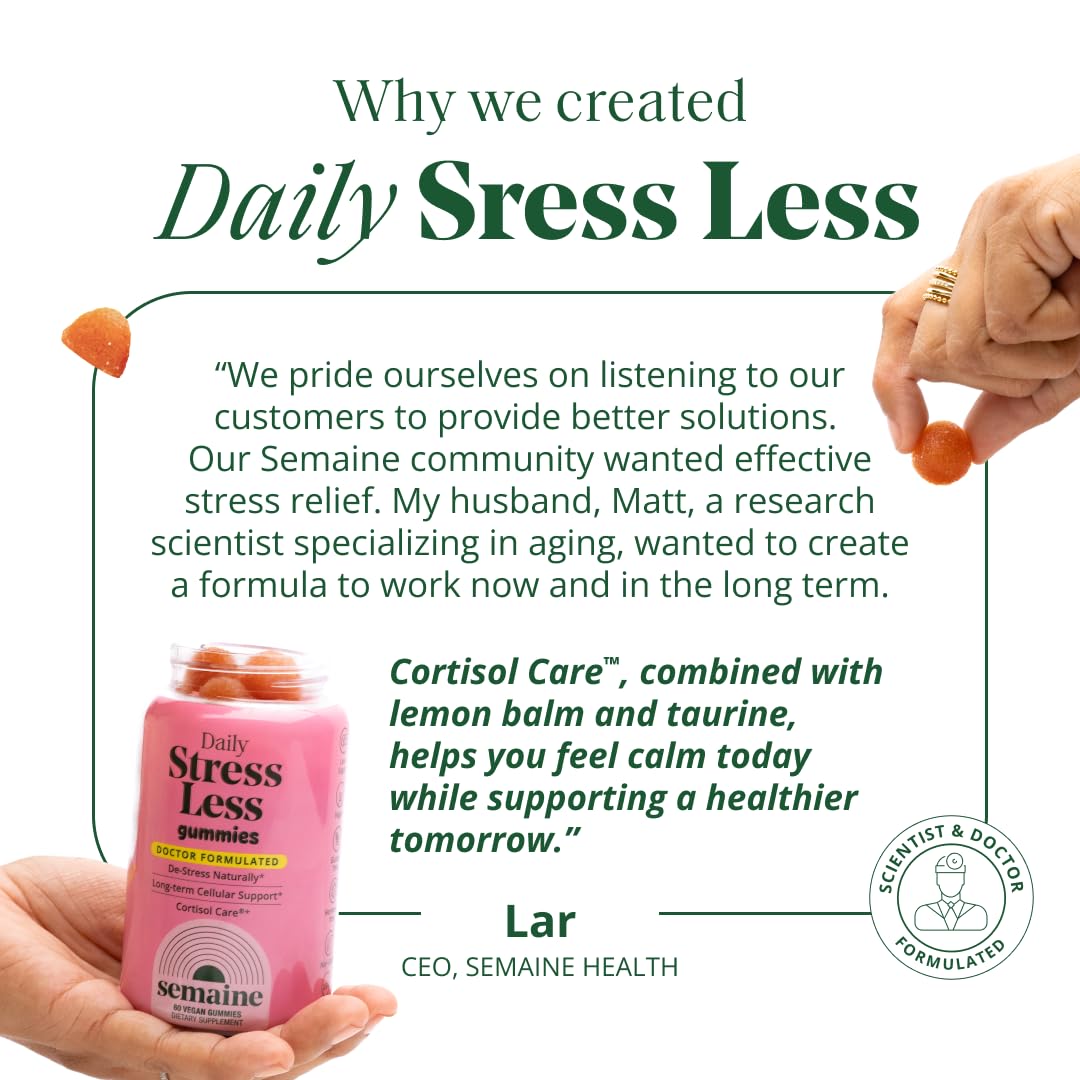 Semaine Stress Less Gummy with Cortisol Care™ 60 Count – Daily Support for Stress, Mood & Sleep Semaine Au supplements