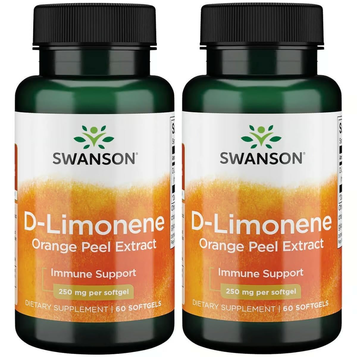 Swanson D-Limonene - Orange Peel Extract Supplement Promoting Cellular Health - High Potency Formula Supporting Health Defense - (60 Capsules, 250mg Each) (2 Pack) Swanson Au supplements
