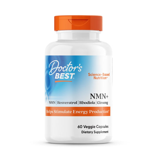 Doctor's Best NMN+ Complex Supplement Capsules for Women & Men - Supports NAD+ Production, Resveratrol 100mg & Beta Nicotinamide Mononucleotide 200mg per Capsule, Cellular Energy Support - 60 Veg Caps Doctor's BESTBuy Supplements Australia