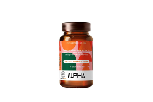 Ultra Life Sport - Alpha Nootropic - 30 Capsule Body and Brain Supplements for Memory and Focus - L-Theanine, B Vitamins, Lion's Mane, Cordyceps Mushrooms, Vitamin D3, K2 MK-7, Lemon Balm and Ginkgo Ultra Life Sportnz supplements