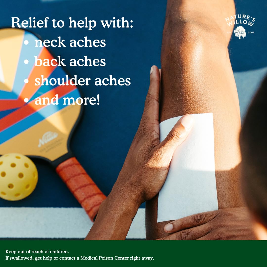 Nature's Willow Relief Patches – Fast-Acting, Plant-Based Topical Solution to Help with Sore Muscles & Joints | 6 Patches per Pack | 1-Pack Nature's Willow Au supplements