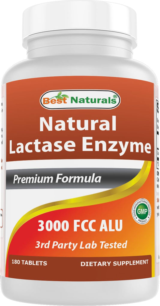 Best Naturals Fast Acting Lactase Enzyme Tablet, 3000 Fcc Alu, 180 Count Best NaturalsUS supplements
