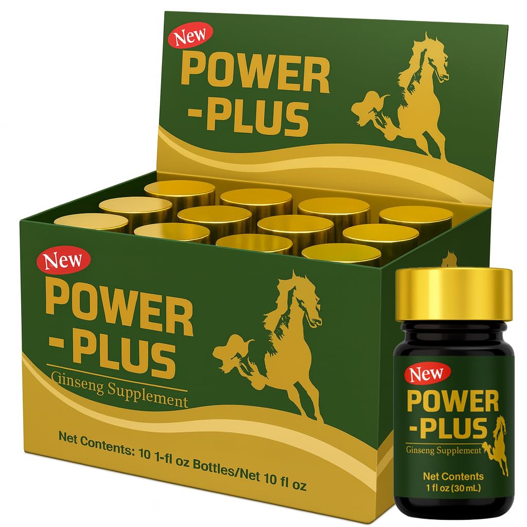 Skydia Power Plus - 10 Bottles Power-Plus Botanical Blend Liquid Supplement (1 FL OZ) Korean Ginseng Extract Ginseng Supplement Natural Men Tonic Ginseng Root Korean Red Ginseng Drops Skydia Au supplements