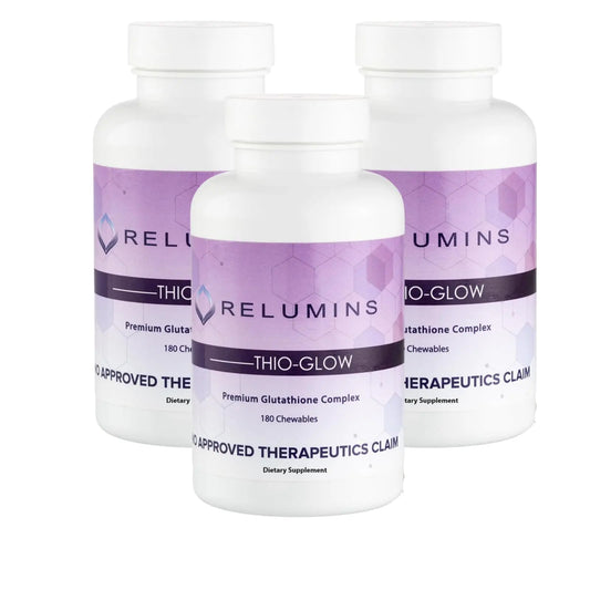 Relumins Thio-Glow Chewable Sublingual Glutathione Complex with Biotin, VIT C & E, Plus Grapeseed Polyphenols – 330mg Gluta Per Serving – 4X Effective, Ultimate Wellness Gift for Moms x 3 Bots ReluminsAu supplements
