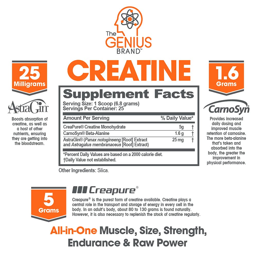 Genius Pre Workout Powder, Sour Cherry, and Genius Micronized Creatine Monohydrate The Genius Brand Au supplements