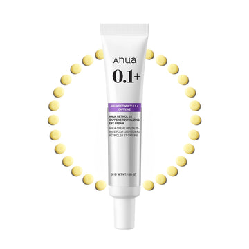 Anua Retinol 0.1 Caffeine Revitalizing Eye Cream, Lightweight Formula for Dark Circles & Puffiness