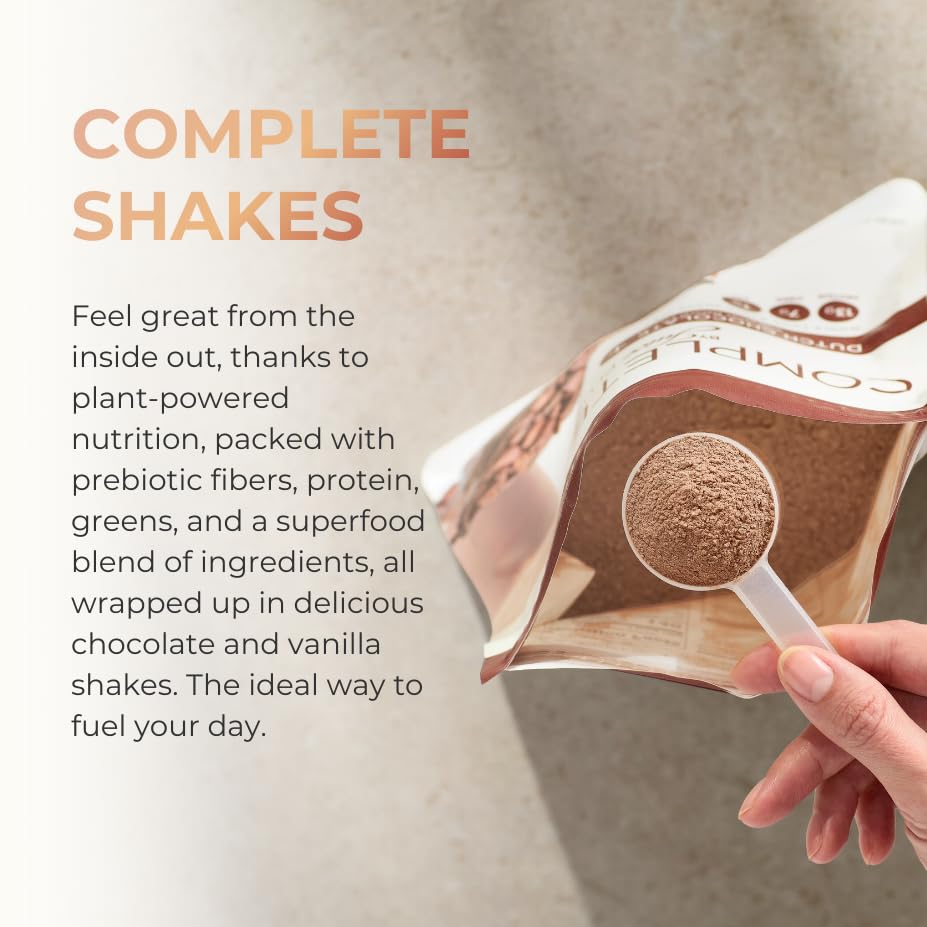 Complete by JuicePlus+ Dutch Chocolate Shakes - Plant-Based Nutrition - Whole Food Based Shake Powder with Protein, Fiber & Prebiotics - 30 Servings (2 Pouches, 15 Servings Each) Juice Plus+ Au supplements