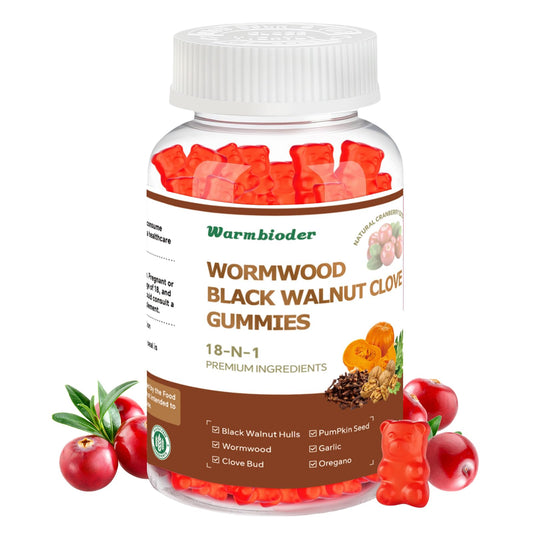 18-in-1 Wormwood Black Walnut Clove Gummies for Adults,Liver Support,with Pumpkin Seed Oil,Rapid Gut Cleanse & Digestive Health with Clove,Garlic,Turmeric,Oregano,Cranberry Extract WarmbioderAu supplements