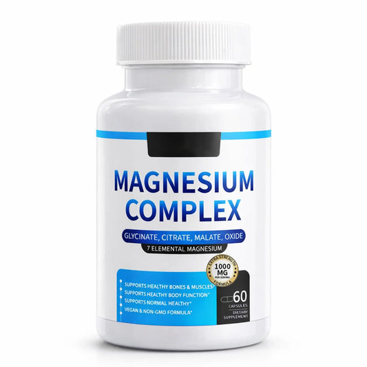 Magnesium Complex for Women & Men 1000mg — 7-in-1 Magnesium (Glycinate, Citrate & Malate) for Sleep Support, Stress Relief, Muscle Recovery — Vegan, 60 Capsules ElixAidAu supplements