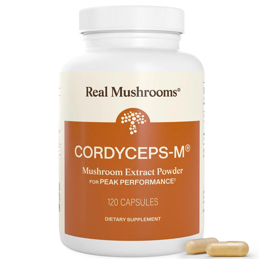Real Mushrooms Supplement Capsules - Cordyceps Mushroom Powder Rich in Beta Glucans - Mushroom Pills Cordyceps for Energy and Performance - Vegan, Non-GMO, No Grain Fillers, 120 ct Real MushroomsAU supplements