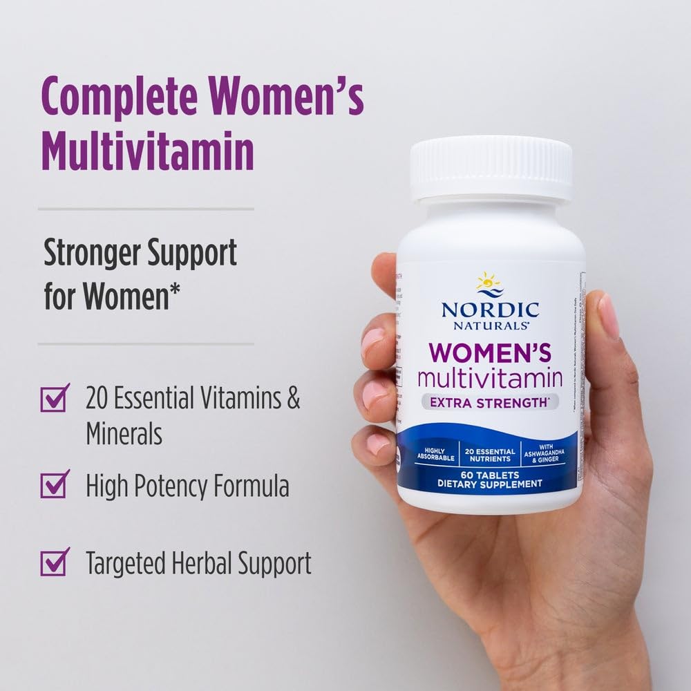 Nordic Naturals Women’s Multivitamin Extra Strength - Skin, Hair, Energy, & Bone Support - Immunity Supplement - 20 Essential Nutrients - 60 Tablets - 30 Servings Nordic Naturals Au supplements