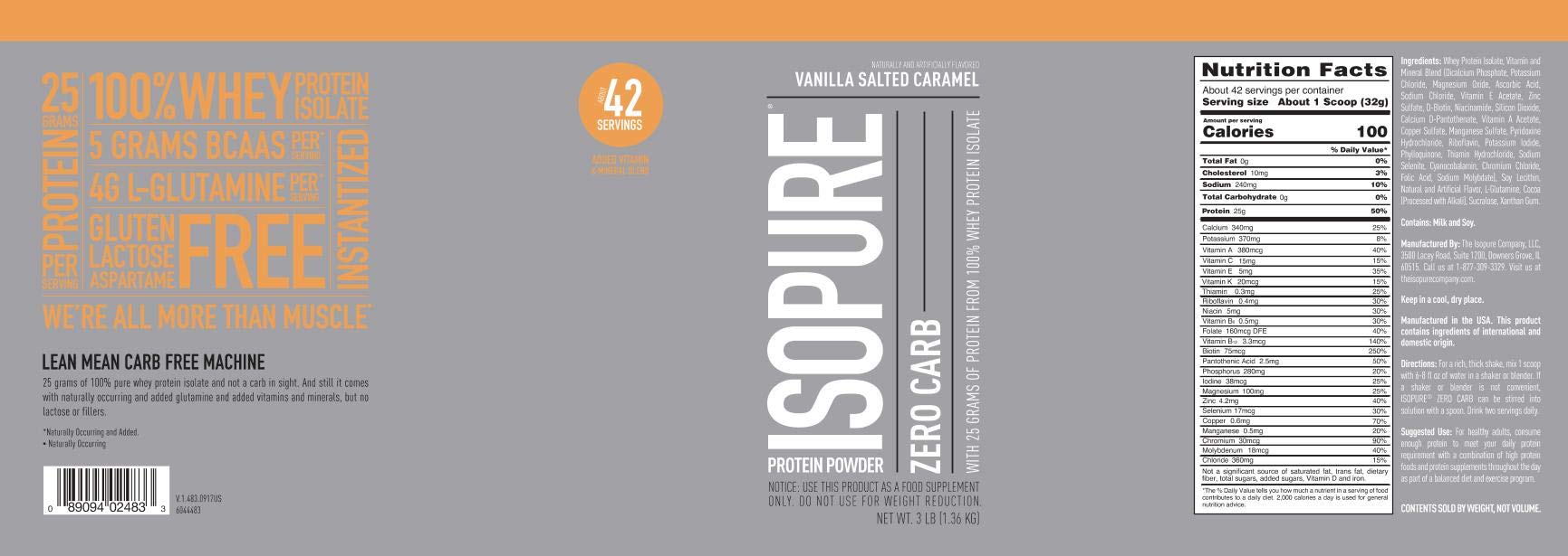 Isopure Protein Powder, Zero Carb Whey Isolate with Vitamin C & Zinc for Immune Support Isopure Au supplements