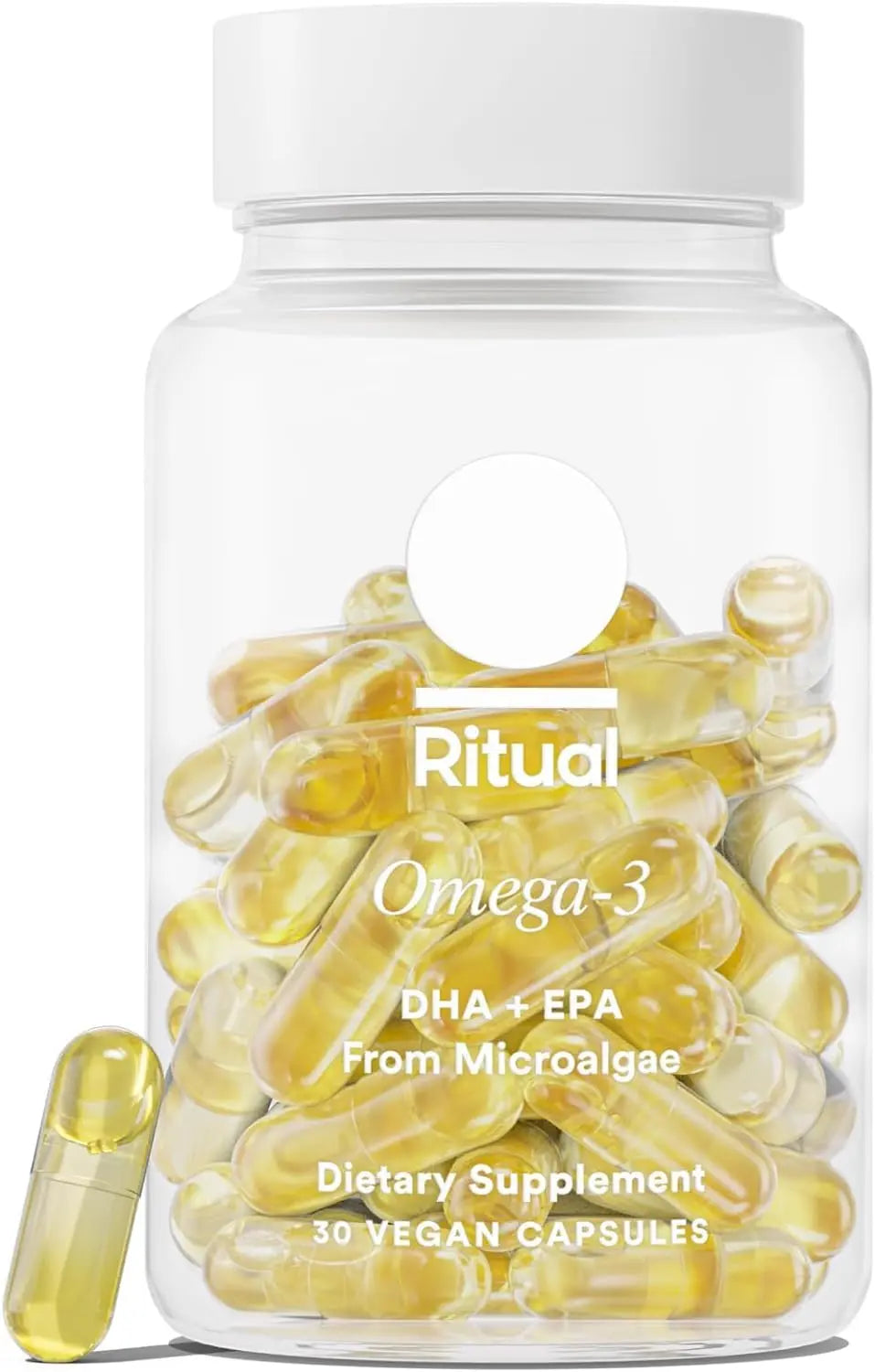 Ritual Omega 3 - Vegan - Science-Backed Dose of DHA & EPA Fatty Acids in 2:1 Ratio, Bioavailable, Brain and Heart Health Support, Minimal Burp-Back, Sustainably Sourced Microalgae, 30 Day Supply Ritual Au supplements