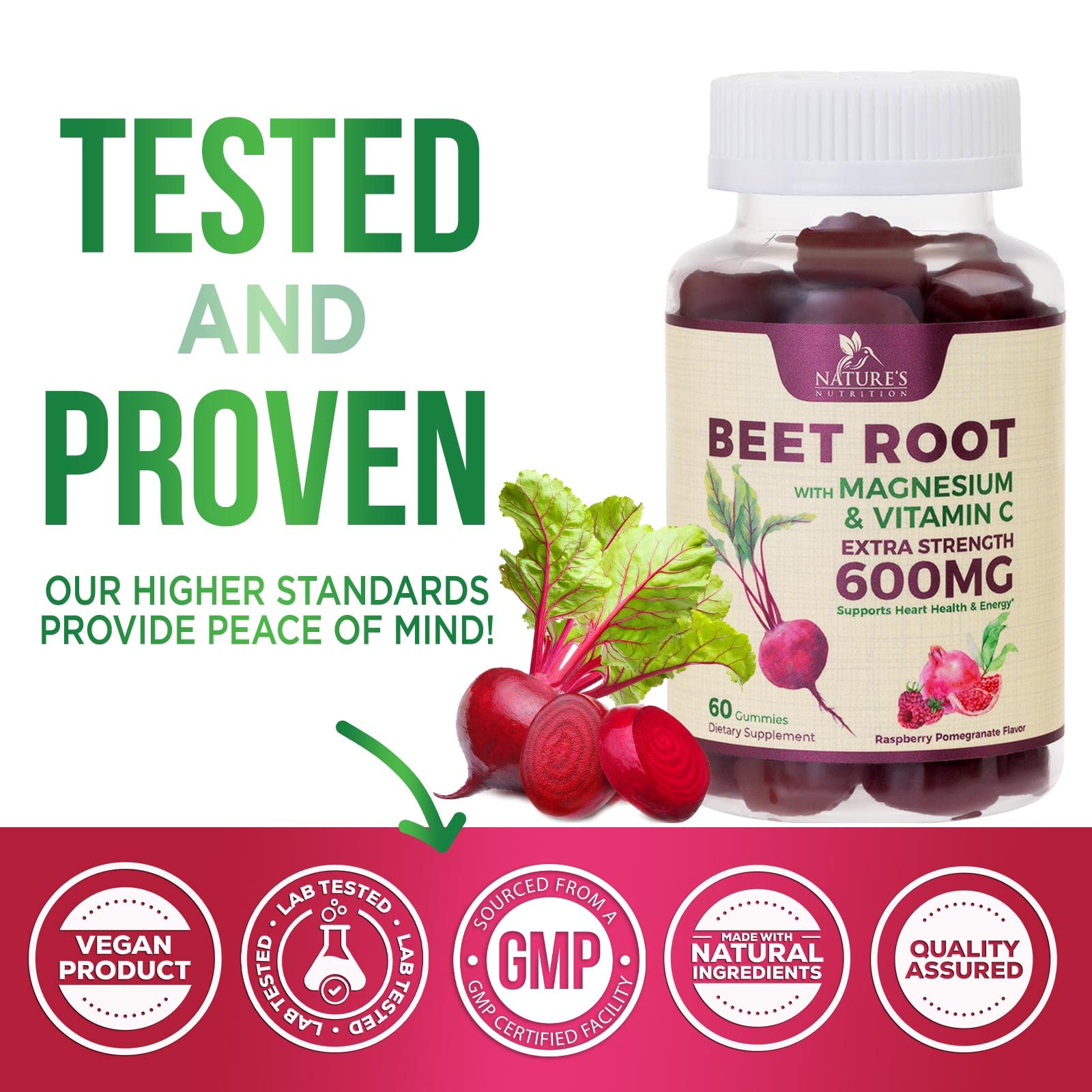 Nature's Nutrition Beet Gummies with Beetroot - Energy & Heart Health Support Nature's Nutrition Au supplements