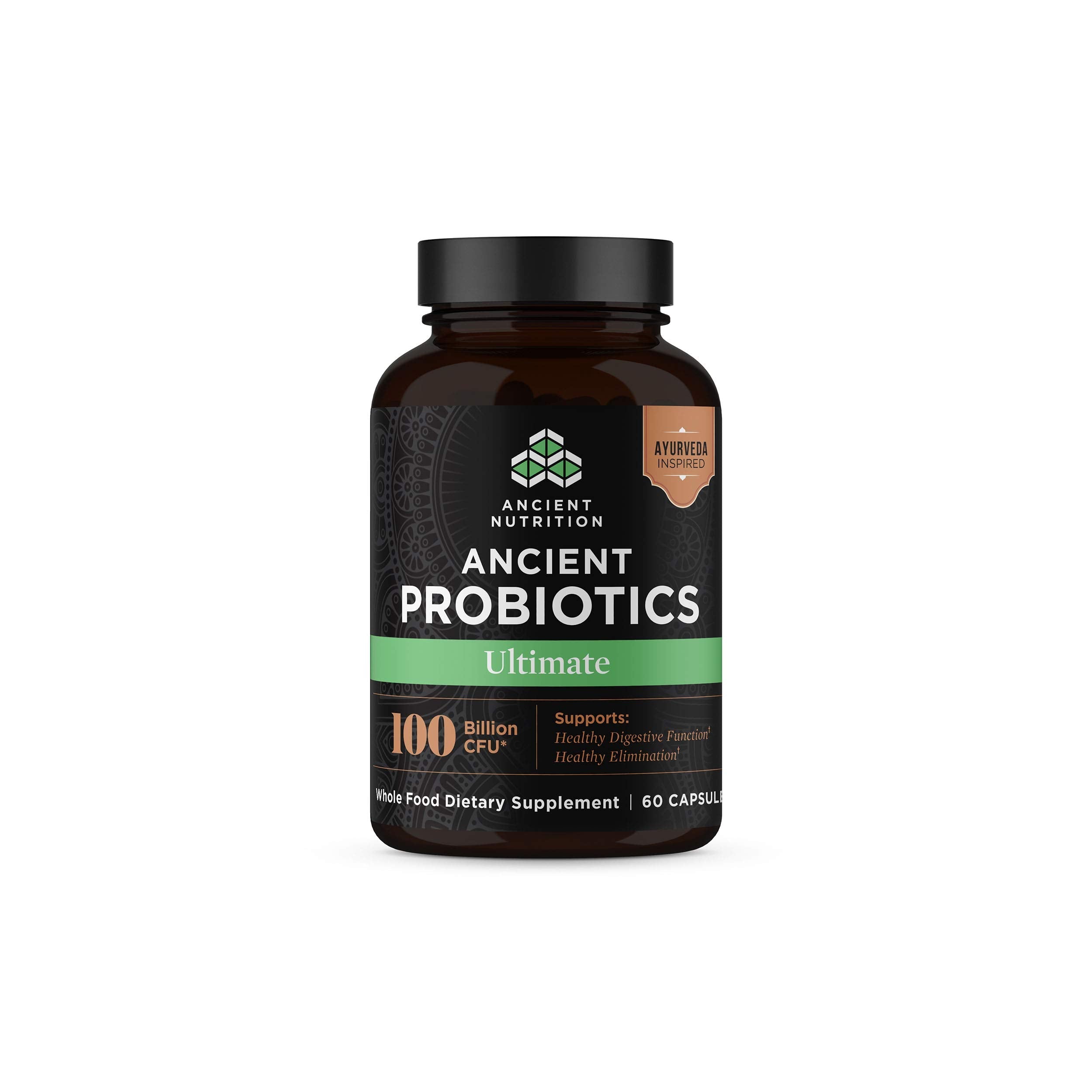 Ancient Nutrition Probiotics, Probiotics Ultimate 100 Billion CFUs*/Serving, Digestive and Immune Support, Gluten Free,