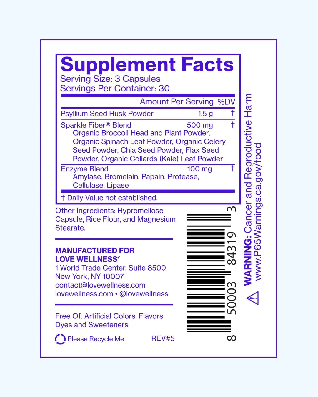 Love Wellness Sparkle Fiber | Fiber Supplement with Digestive Enzymes | Greens Superfood Powder & Psyllium Husk Powder | Promotes Gut Health for Women | Regularity & Bloating Relief | 90 Count Love Wellness Au supplements