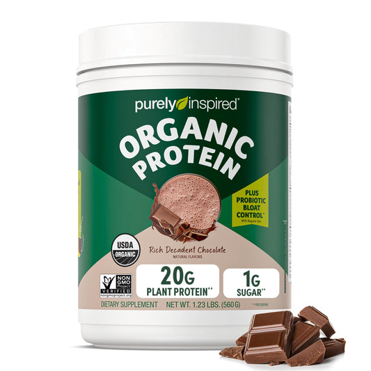 Purely Inspired Plant-Based Protein Powder for Men & Women, Rich Decadent Chocolate (16 Servings) - Vegan & Organic - 20g of Pea Protein Powder for Smoothies & Shakes Purely InspiredUS supplements