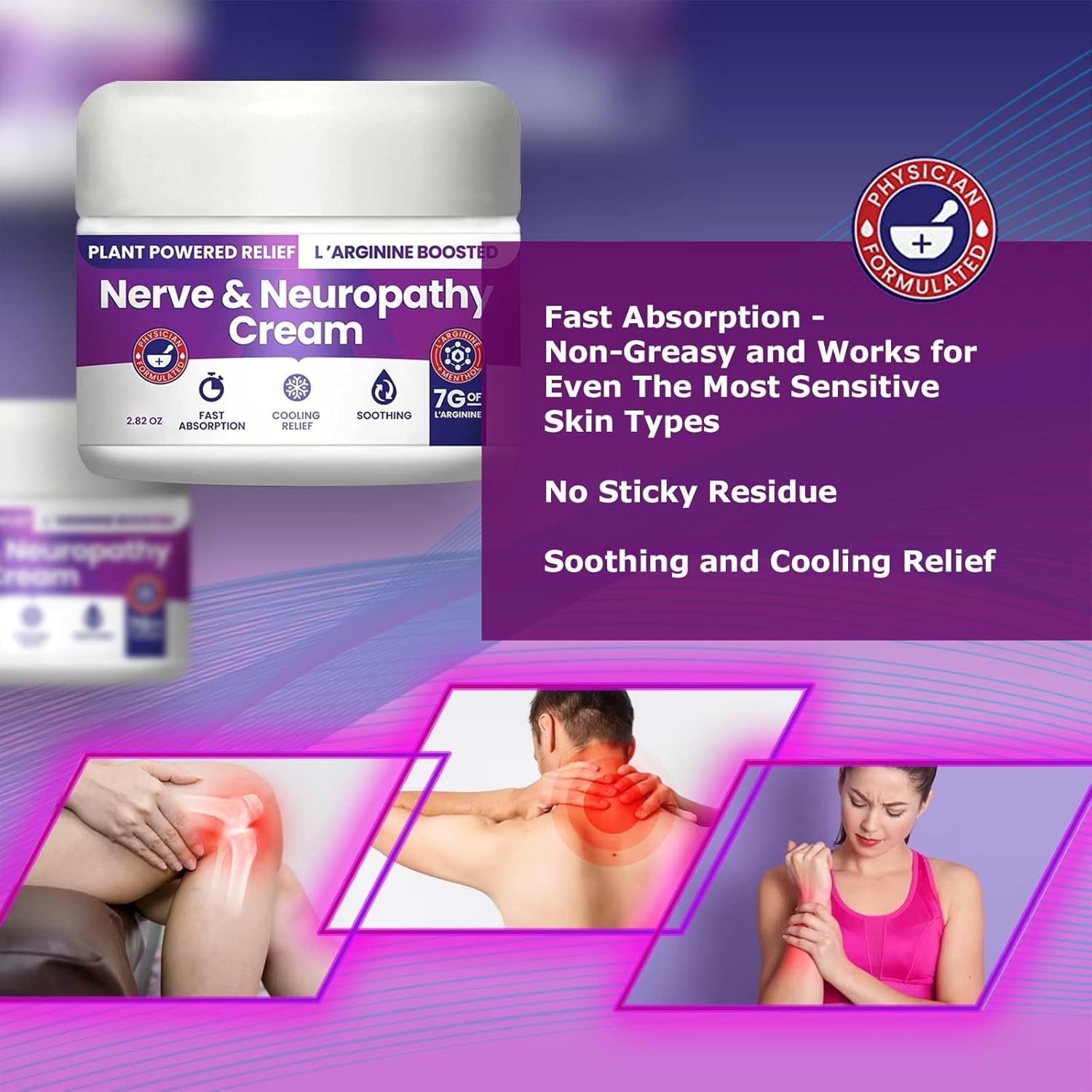Nerve and Neuropathy Cream – Plant Powered Relief for Foot, Hands, Legs, Toes Includes 7grams of L’Arginine; Vitamin B6, Arnica, Aloe -2.82oz M PAIN MANAGEMENT TECHNOLOGIES Au supplements