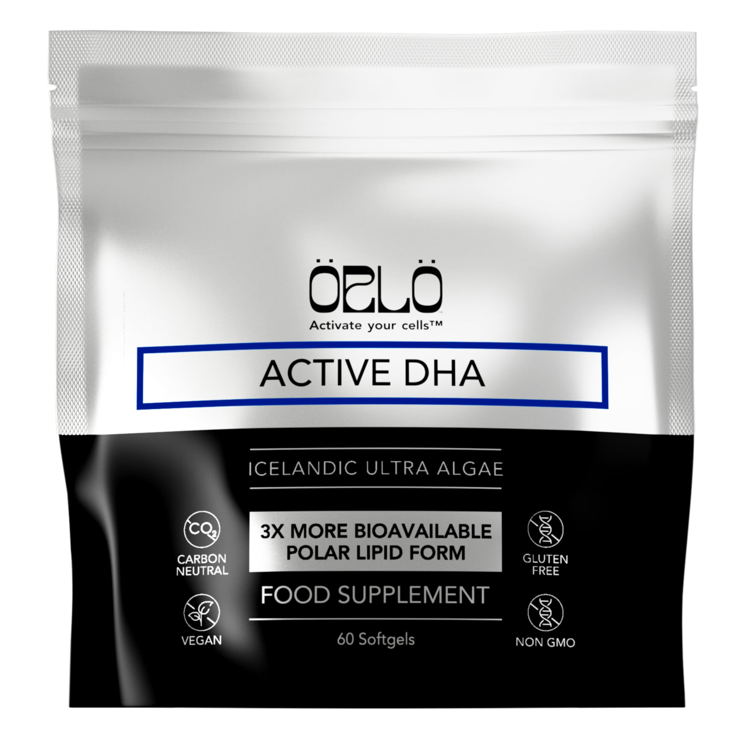 Orlo DHA Supplement 1000mg - 3X Absorption Natural Icelandic Nordic Omega 3 DHA & EPA for Brain & Eye Support – Vegan Fish Oil Alternative, No Fishy Aftertaste, 60 Easy-to-Swallow Mini Softgels Orlo Au supplements