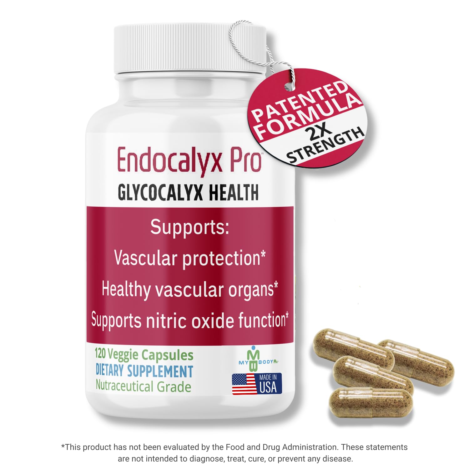 MYBODYRX Endocalyx Pro Supplement – Endothelial Glycocalyx Support 120 Capsules - Vascular & Microcirculation Health – Clinically-Studied – Patented – Supports Nitric Oxide Functions MYBODYRX Au supplements