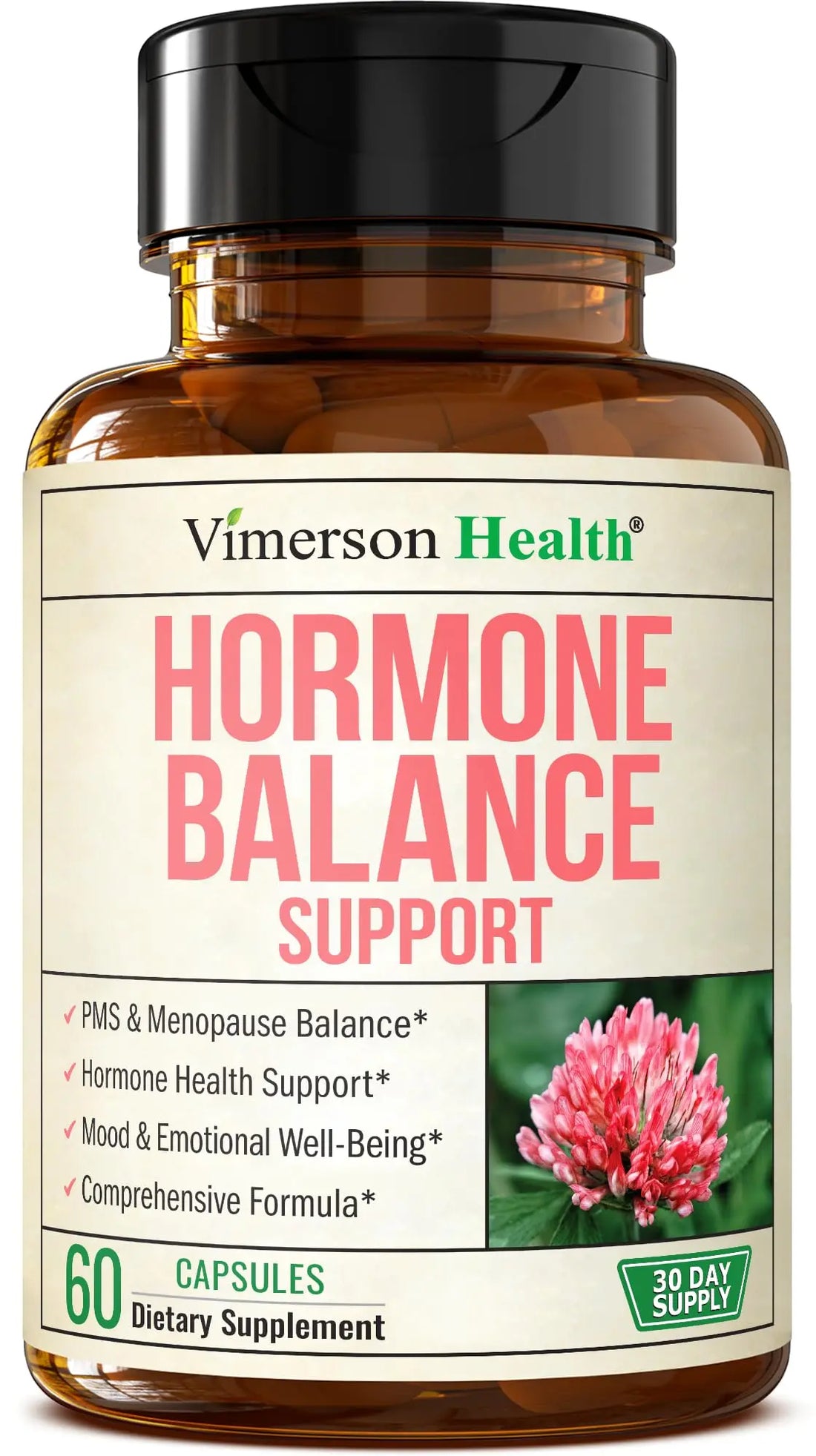 Hormone Harmony for Women with Black Cohosh, Dong Quai & Red Clover – Natural Hormone Balance for Women of All Ages – Supports PMS, Menopause & Mood – Women’s Hormone Balance Supplement – 60 Capsules Vimerson Health uk supplements