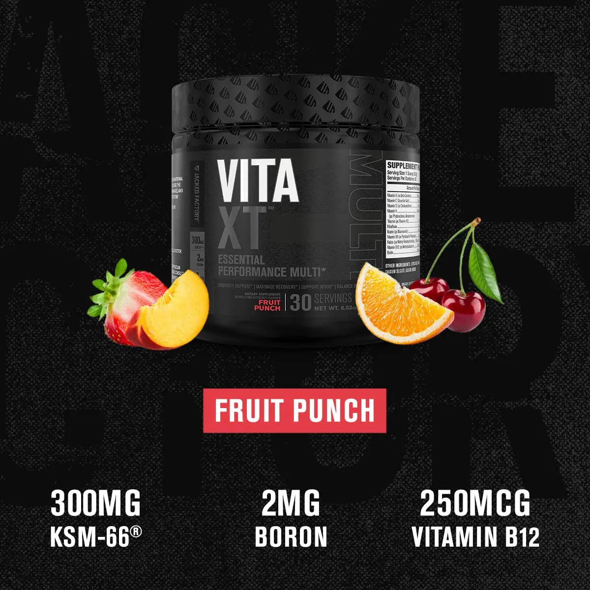 Jacked Factory Vita XT Performance Vitamin Powder - Daily Multivitamin Powder for Men with KSM-66 Ashwagandha, Prebiotic Fiber Jacked Factory Au supplements