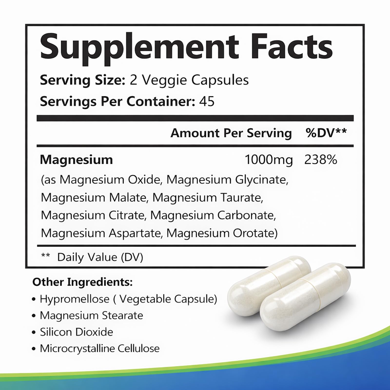 Top Nurex Magnesium Complex 1000 mg, 8-Source Magnesium Blend with Glycinate, Citrate, Malate & Taurate, Vegan Formula, Non-GMO, 90 Capsules Top Nurex Au supplements