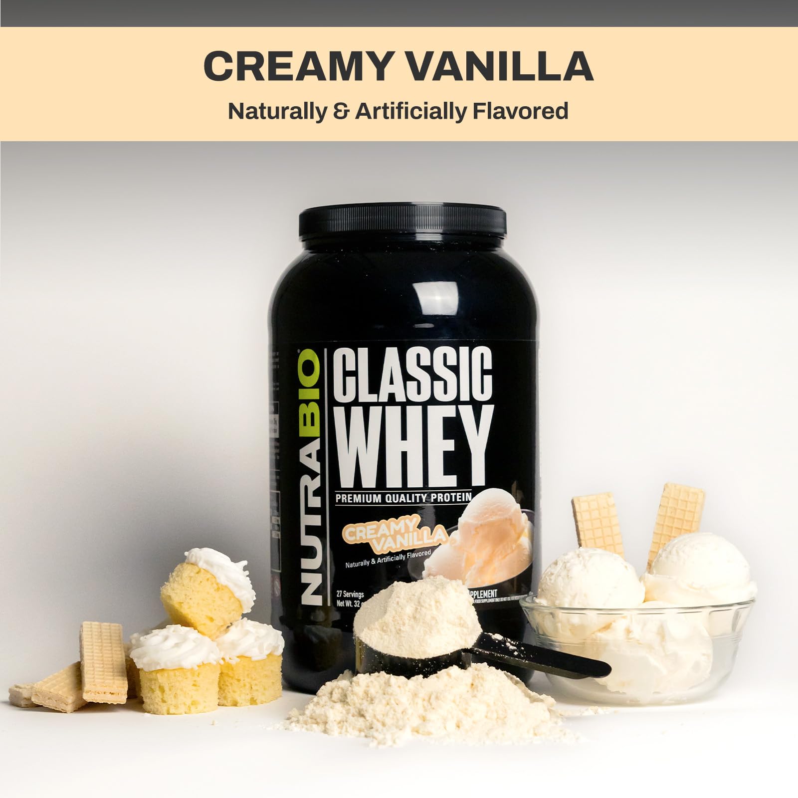 NutraBio Classic Whey Protein Powder- 25G of Protein Per Scoop - Full-Spectrum Amino NutraBio Au supplements