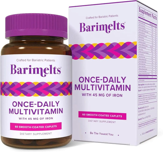 BariMelts Once Daily Bariatric Multivitamin with Iron, 60 Easy-Swallow Caplets (2-Month Supply), Multivitamin for Women, Multimineral Complex BariMeltsAU supplements