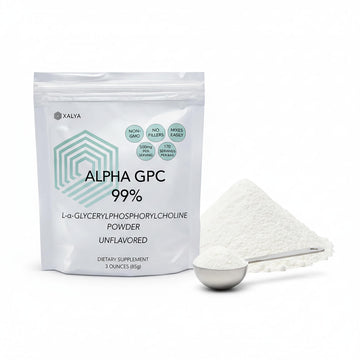 Xalya Alpha GPC Supplement, Alpha GPC Powder 99% Purity (Extra Strength) 500mg per Serving, Unflavored, Natural Choline Supplement - 3rd Party Tested -170 Servings, 3 Ounce Xalya Au supplements