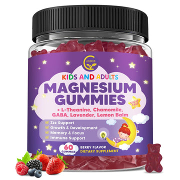 Magnesium Glycinate Gummies 400/200mg for Kids & Adults, NO Melatonin Sleep Aid Magnesium Supplement Gummies with Chamomile, Lavender, L-Theanine & GABA, B6, D3 & K2 for Bone, Relax, Immune Support GORNVB Au supplements