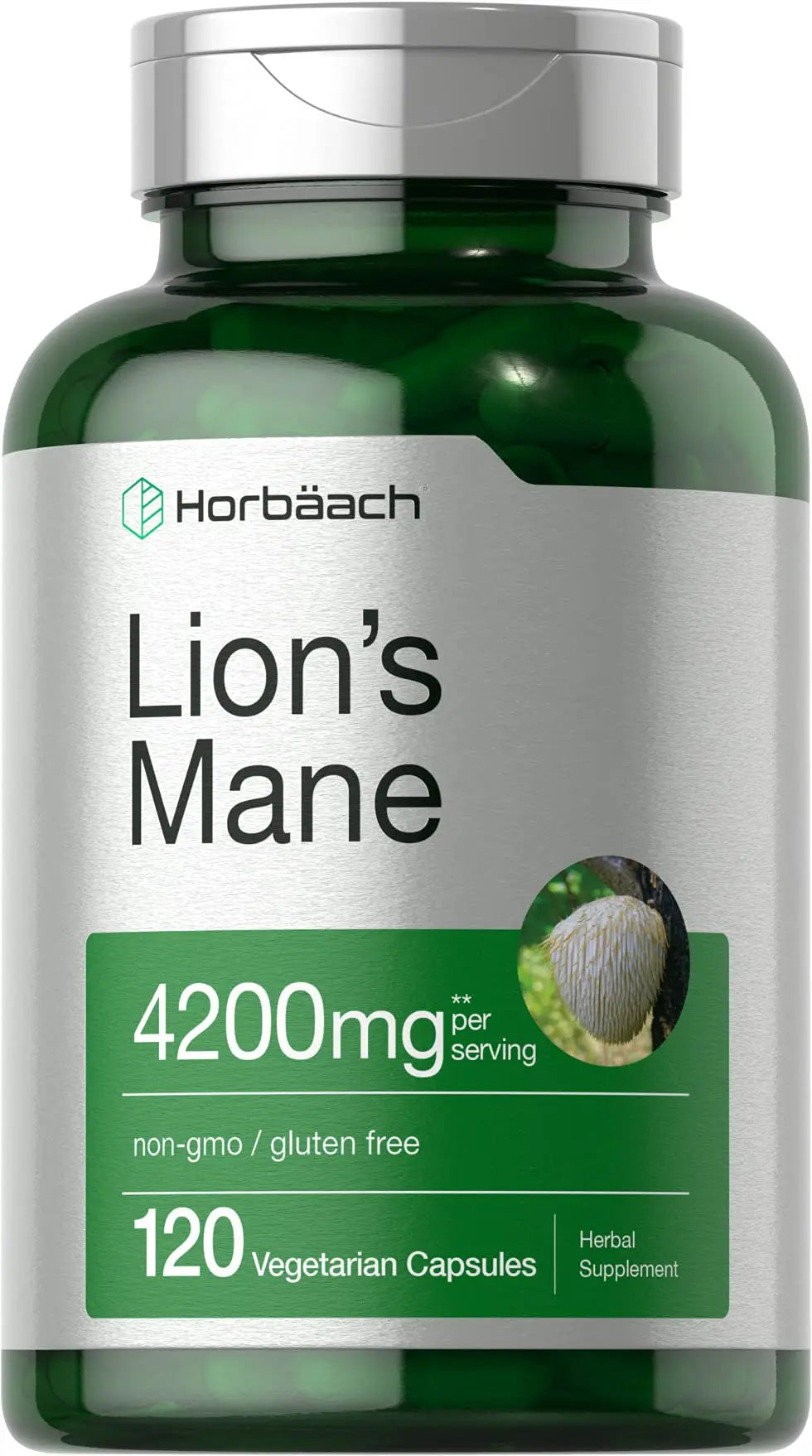 Horbäach Lions Mane Mushroom Extract | 4200mg | 120 Capsules | Vegetarian Horbäach uk supplements