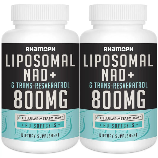 Rhamoph Liposomal NAD+ 800 mg with Trans-Resveratrol 300 mg, Max Absorption, Actual NAD+ Boosting Supplement for Healthy Aging, Cellular Energy, DNA Repair, Longevity - 120 Softgels RhamophAU supplements