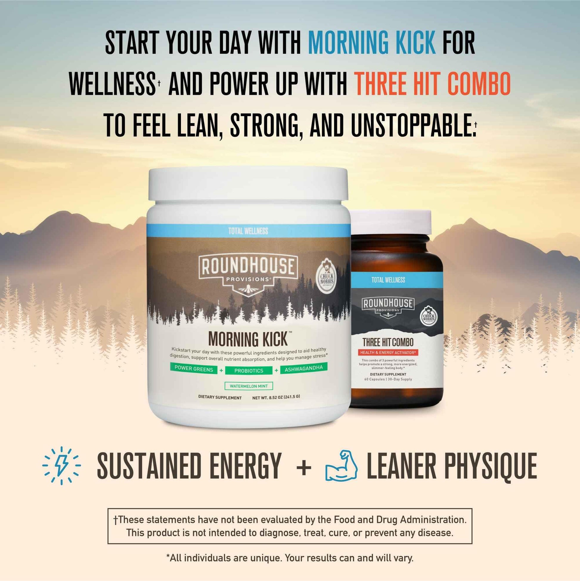 ROUNDHOUSE PROVISION Morning Kick by Chuck Norris - Watermelon Mint Flavor - Greens Superfood Powder with Probiotics, Collagen Peptides & Ashwagandha to Help Support Gut & Joint Health, 3 Pack ROUNDHOUSE PROVISION Au supplements
