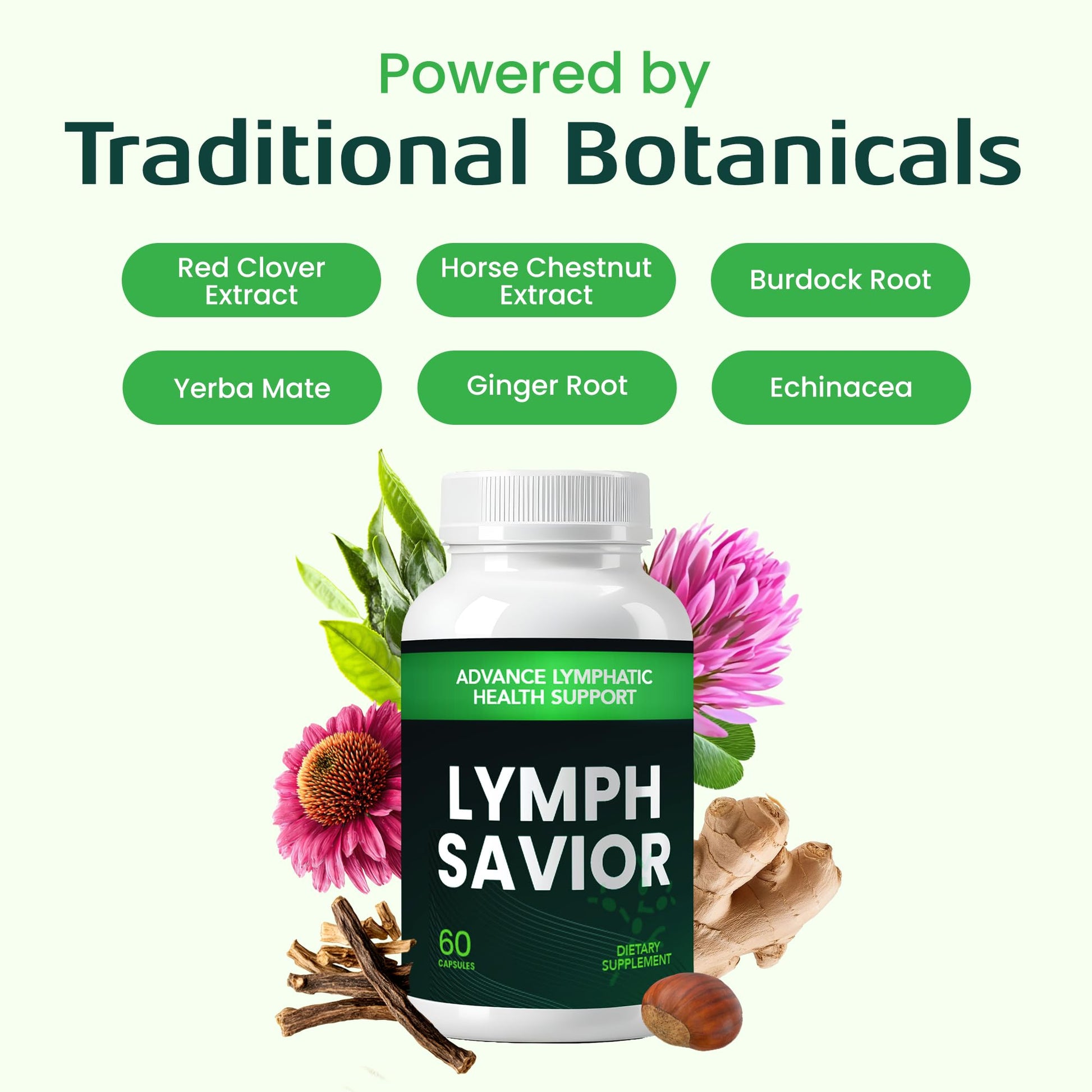 Lymph Savior - Plant-Based Lymphatic Support Supplement with Red Clover, Horse Chestnut & Burdock Root for Fluid Balance & Daily Wellness - Non-GMO, Made in USA - 30-Day Supply, 1 Bottle Lymph Savior Au supplements