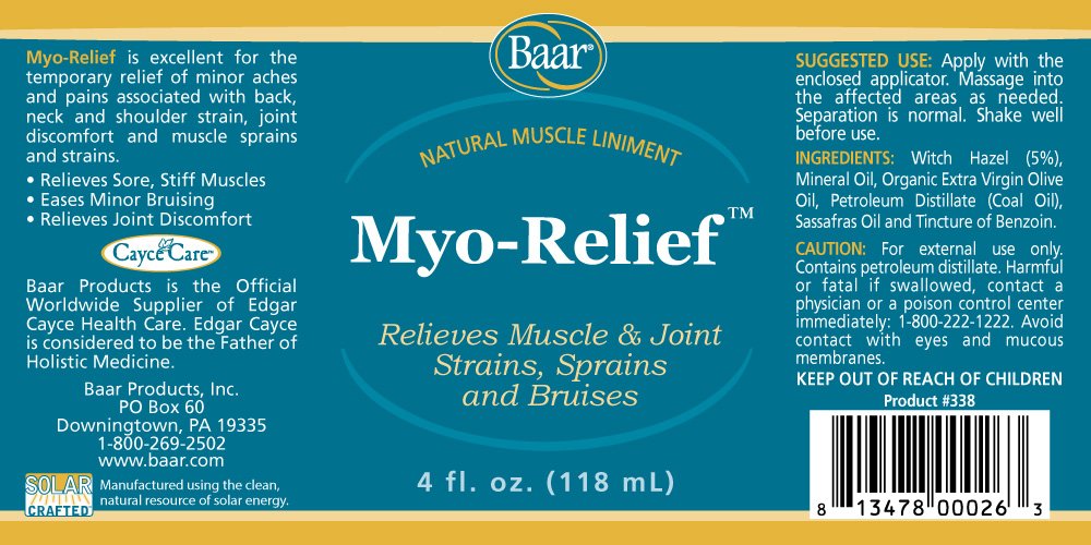 Baar Myo Relief, 4 oz. Baar Au supplements
