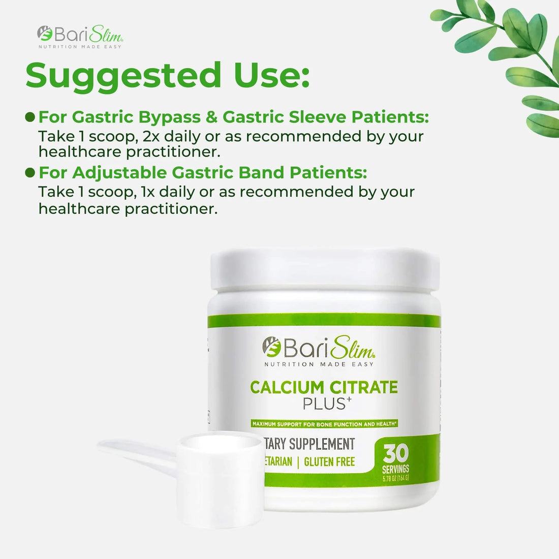 BariSlim Bariatric Calcium Citrate Plus Powder - Formulated for Patients After Weight Loss BariSlim uk supplements