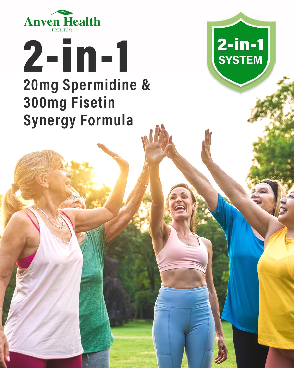 Spermidine & Fisetin Supplement - 20mg of 99% Spermidine Per Serving, 3HCL & 300mg Fisetin for Women Men Cell Renewal, Aging Defense & Longevity, Gluten Free, Non-GMO, Made in USA | 30 Veggie Caps Anven Health Au supplements