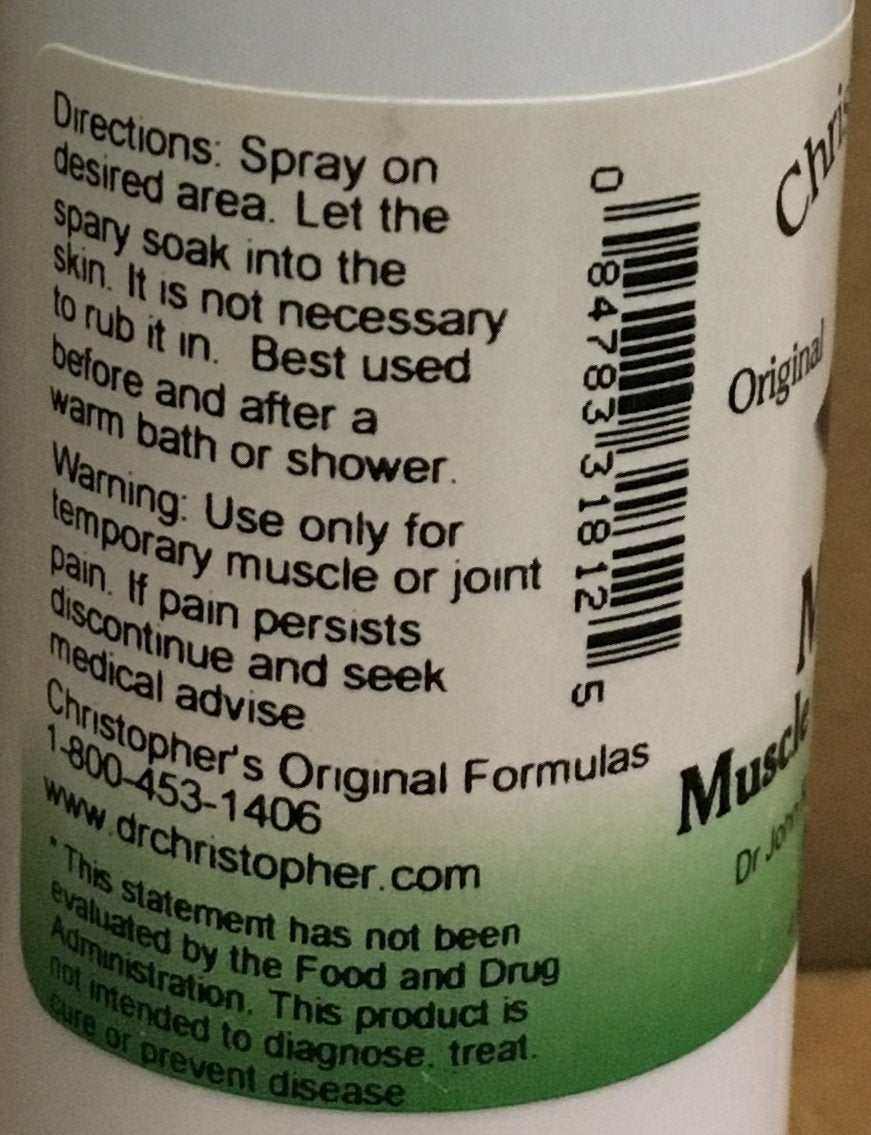 Christopher's Muscle Pain Relief - 4 fl oz Christopher's Original Formulas Au supplements