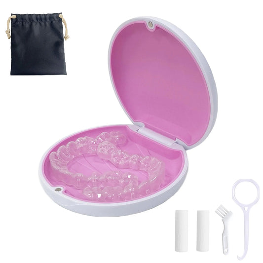Retainer Case,Cute Slim Aligner Case Compatible with Invisalign,Retainer Holder with Aligner Remover MaoerdentalAU supplements