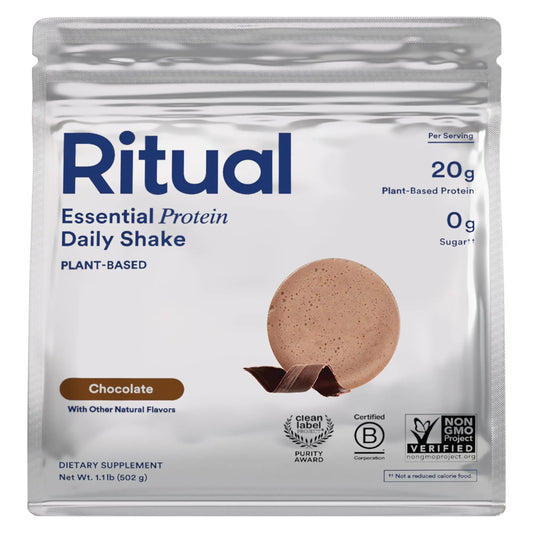 Ritual Pea Protein Powder with BCAA: 20g Organic Vegan Plant-Based Protein from Regenerative Farms in North America, Complete Amino Acid Profile, Gluten Free, Sugar Free‡, Dairy Free, Chocolate, 1 Lbs RitualAU supplements