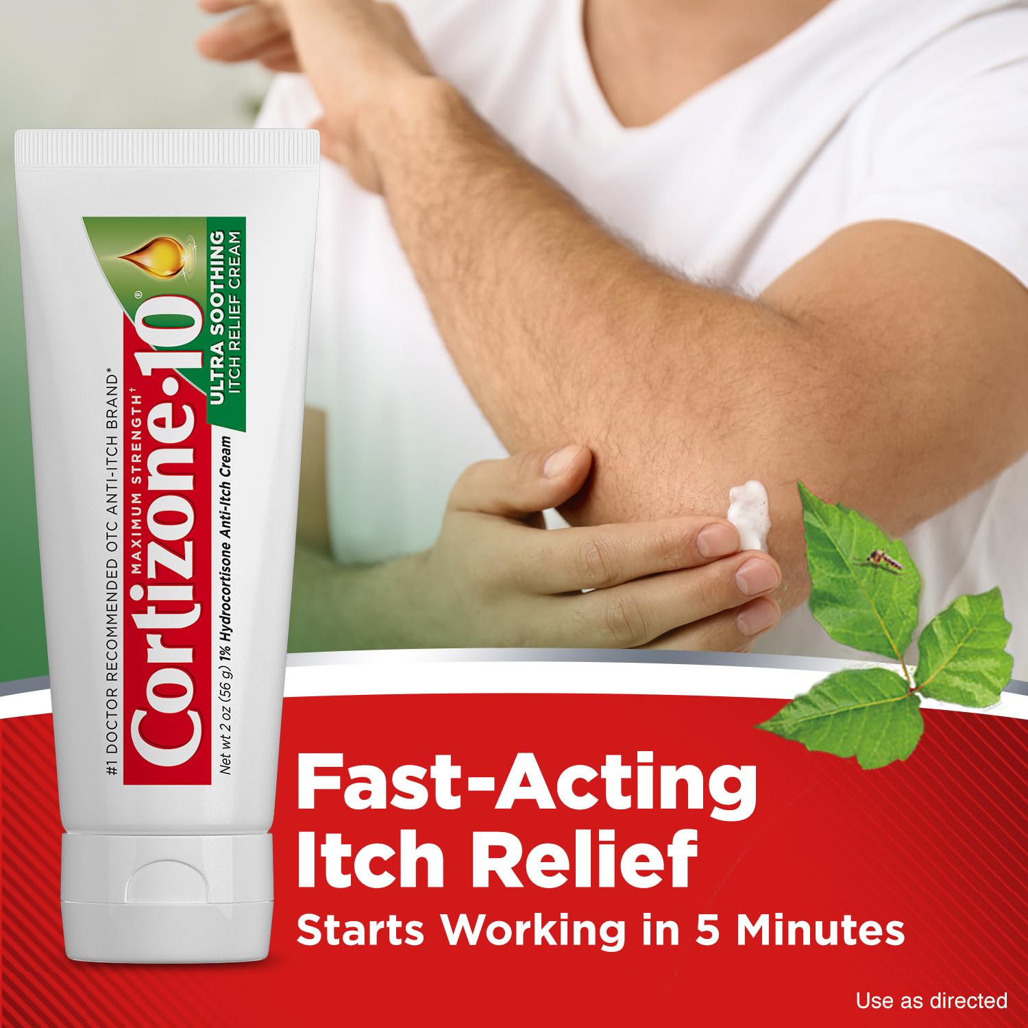 Cortizone-10 Maximum Strength Ultra Soothing Itch Relief Cream, 1% Hydrocortisone, Fast-Acting, Anti-Itch Cream for Bug Bites, Rash, Eczema, Psoriasis, Poison Ivy, Oak, Sumac & More, 2 oz Cortizone 10 Au supplements