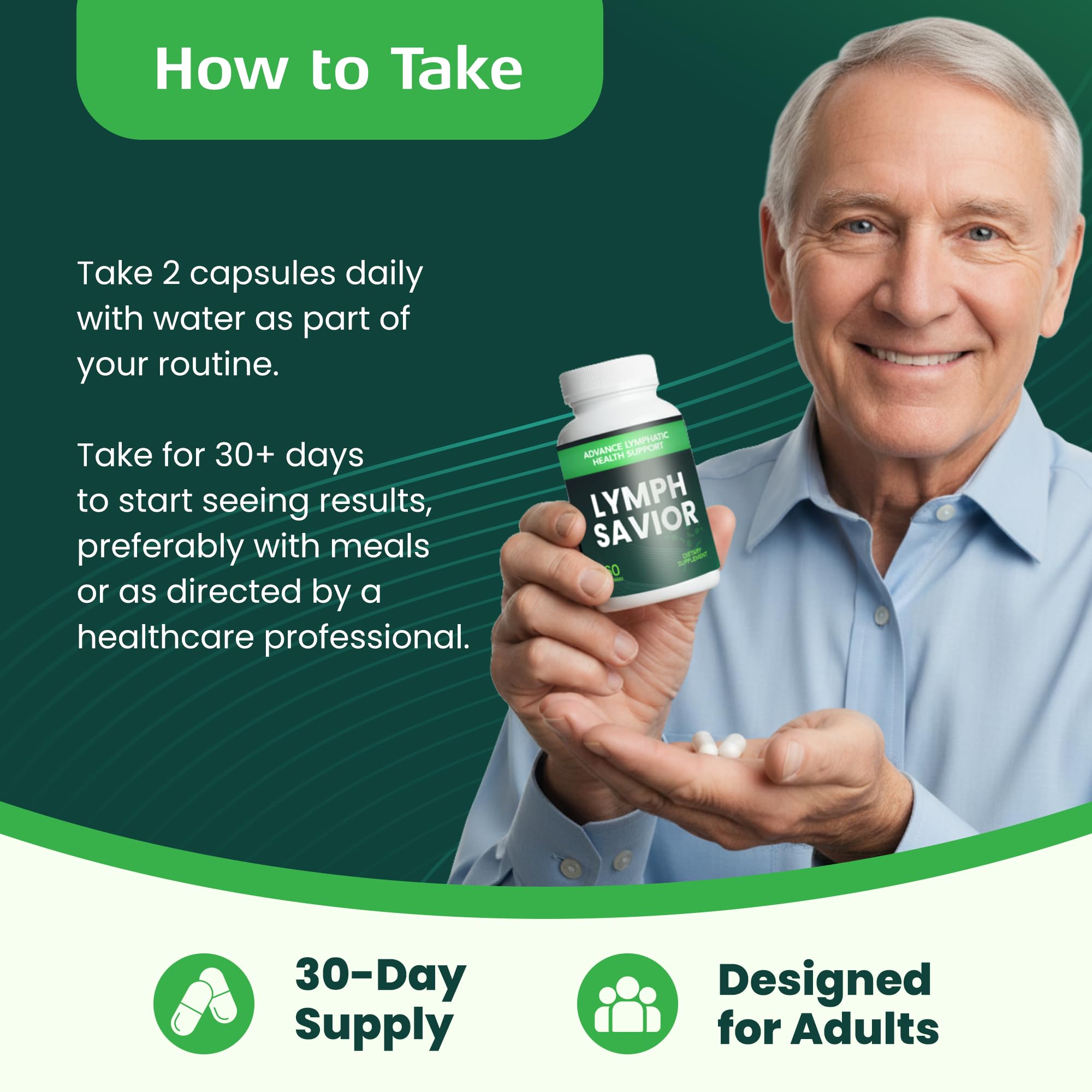 Lymph Savior - Plant-Based Lymphatic Support Supplement with Red Clover, Horse Chestnut & Burdock Root for Fluid Balance & Daily Wellness - Non-GMO, Made in USA - 30-Day Supply, 1 Bottle Lymph Savior Au supplements
