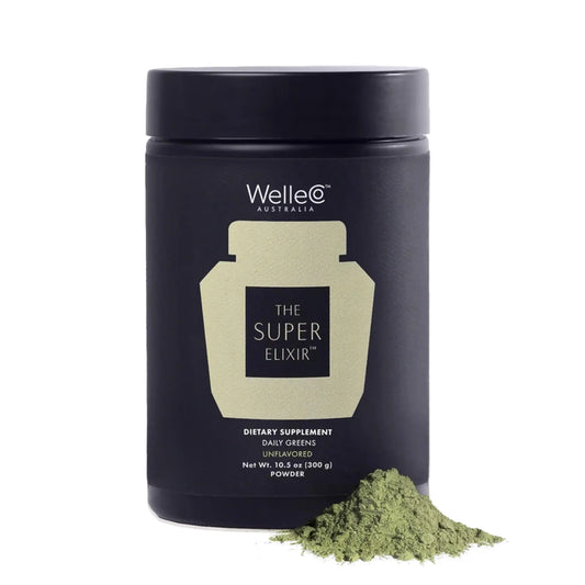 WelleCo The Super Elixir, Daily Greens Powder with Probiotics, Superfoods & Whole Foods, Unflavored Drink Mix for Gut Health, Immunity, Energy, Skin & Hair, 10.5oz Jar WelleCoAU supplements